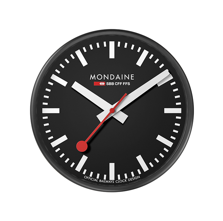 Mondaine official railway clock A990.CLOCK.64SBB black